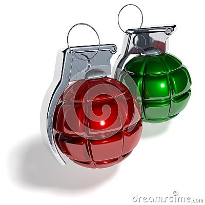 Hand grenade christmas tree ball Stock Photo