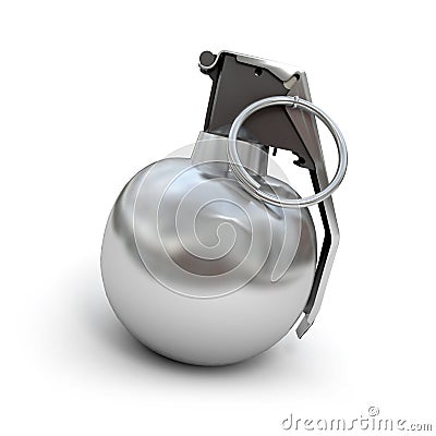 Hand grenade in chrome and black Stock Photo