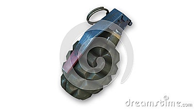 Hand grenade, fragmentation grenade on white Stock Photo