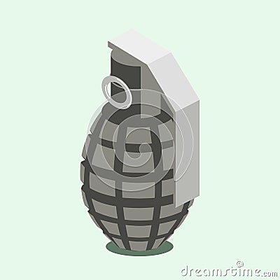 Hand grenade isometric vector illustration Vector Illustration