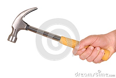 Hand with Hammer Stock Photo