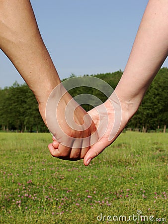 Hand-in-hand Stock Photo