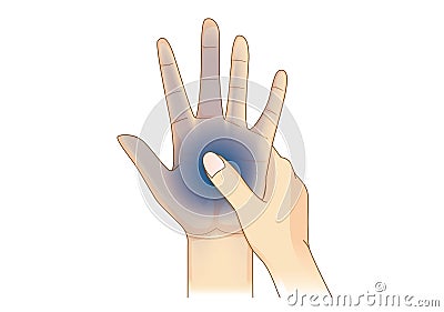 Hand have numbness symptom. Vector Illustration