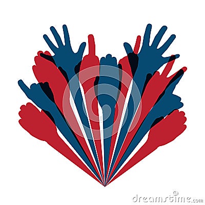 Hand heart Vector Illustration