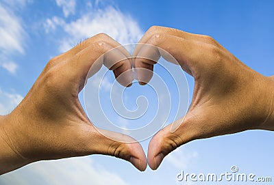 Hand heart love Stock Photo