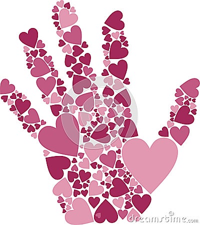 Hand of Hearts Vector Illustration