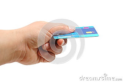 Hand hold a credit card Stock Photo