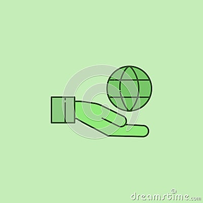 hand hold globe icon Stock Photo