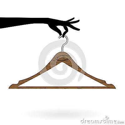 Hand hold hanger vector illustration Vector Illustration