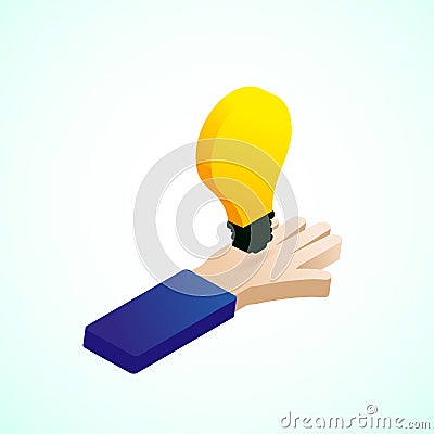 Hand hold idea lightbulb, design Stock Photo