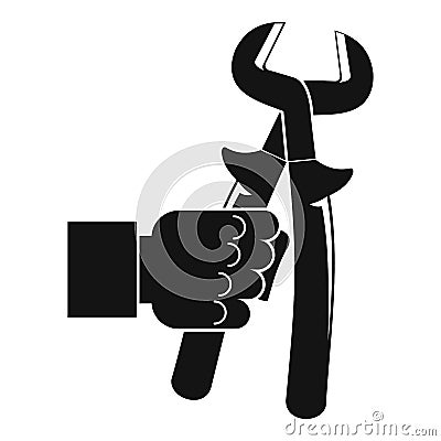 Hand holdimg calipers icon, simple style Vector Illustration