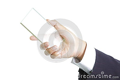 Hand holding blank glass Stock Photo