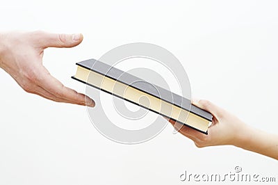 Hand Holding Book Stock Photo