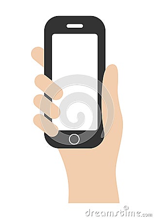 HAND HOLDING A CELL PHONE TO ADVERTISE Vector Illustration