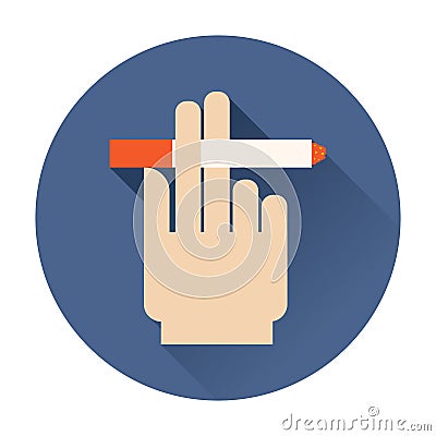 Hand holding a cigarette icon Vector Illustration