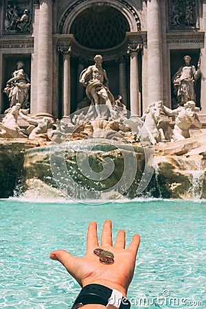 The Famous Trevi Fountain, rome, Italy Editorial Stock Photo