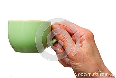 Hand holding a cup of coffee Stock Photo