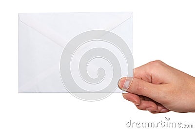 Hand holding envelope Stock Photo