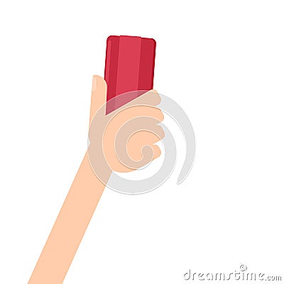 Hand holding eraser Vector Illustration