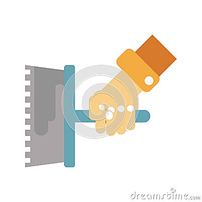 Hand holding float Vector Illustration