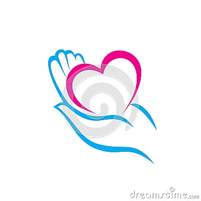 Hand holding a heart icon Vector Illustration