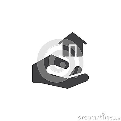 Hand holding home icon vector Vector Illustration