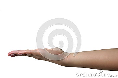 Hand holding invisible object Stock Photo