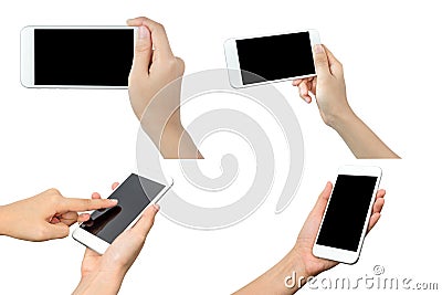 Hand holding mobile smart phone Stock Photo