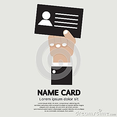 Hand Holding Name Card Vector Illustration