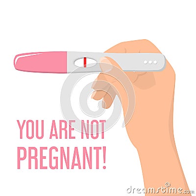 Hand holding a negative pregnancy test vector isolated Stock Photo