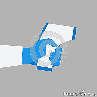 Hand holding Non-Contact Digital Laser Infrared Thermometer Vector Illustration