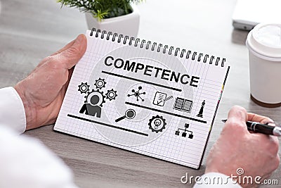 Competence concept on a notepad Stock Photo