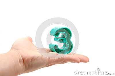 Hand holding number three Stock Photo