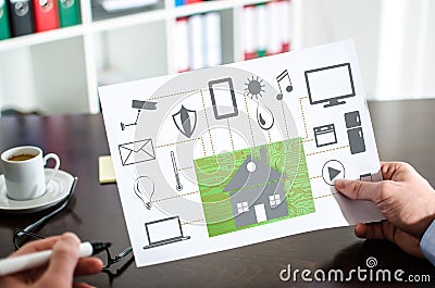 Home automation concept on a paper Stock Photo