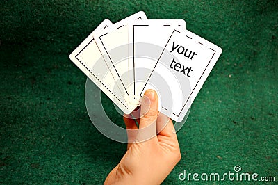 Hand holding Poker cards Stock Photo