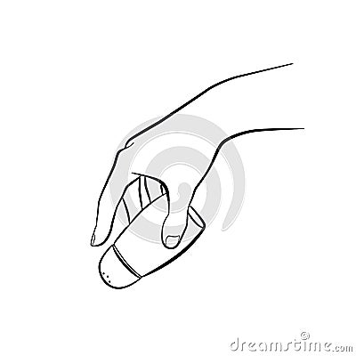 Hand holding salt Vector Illustration