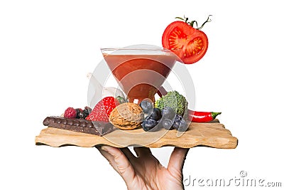 Tray of antioxidants Stock Photo