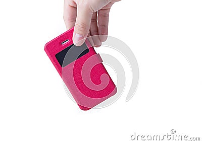 Hand holding a smart phone Stock Photo