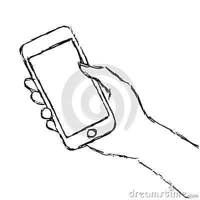 Hand holding smart phone Vector Illustration
