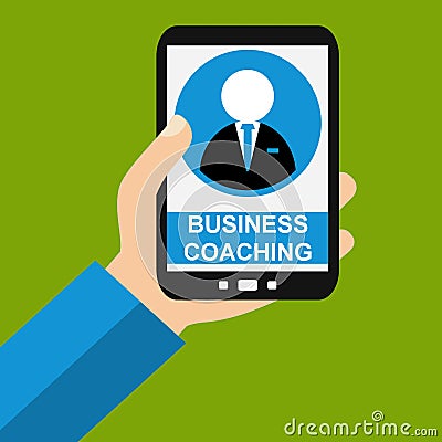 Smartphone: Business Coaching - Flat Design Stock Photo