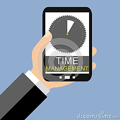 Smartphone: Time Management - Flat Design Stock Photo