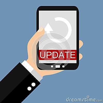 Smartphone: Update - Flat Design Stock Photo