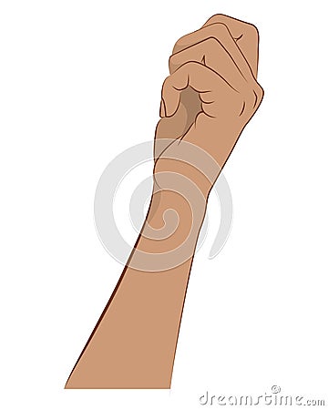 Women hand holding closed fist color Vector Illustration