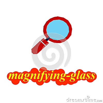 Hand holding transparent magnifying glass vector illustration Cartoon Illustration