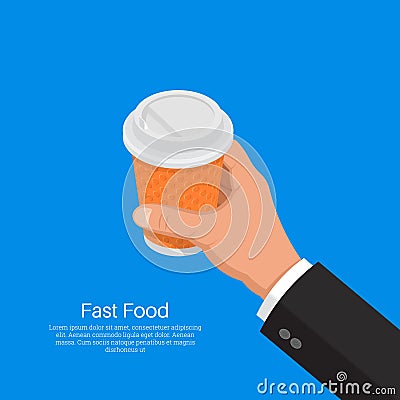 The hand holds Vector Illustration