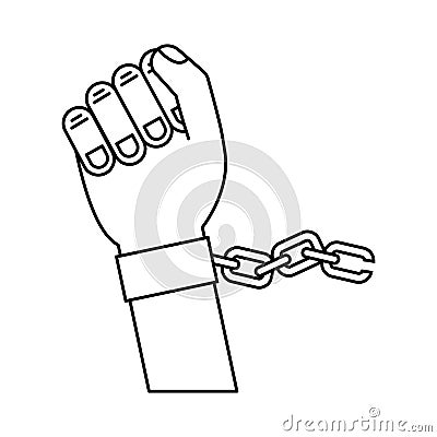 Hand human with chains Vector Illustration