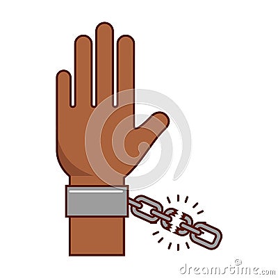 Hand human with chains Vector Illustration