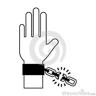 Hand human with chains Vector Illustration