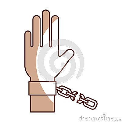 Hand human with chains Vector Illustration