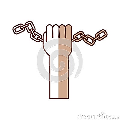 Hand human with chains Vector Illustration